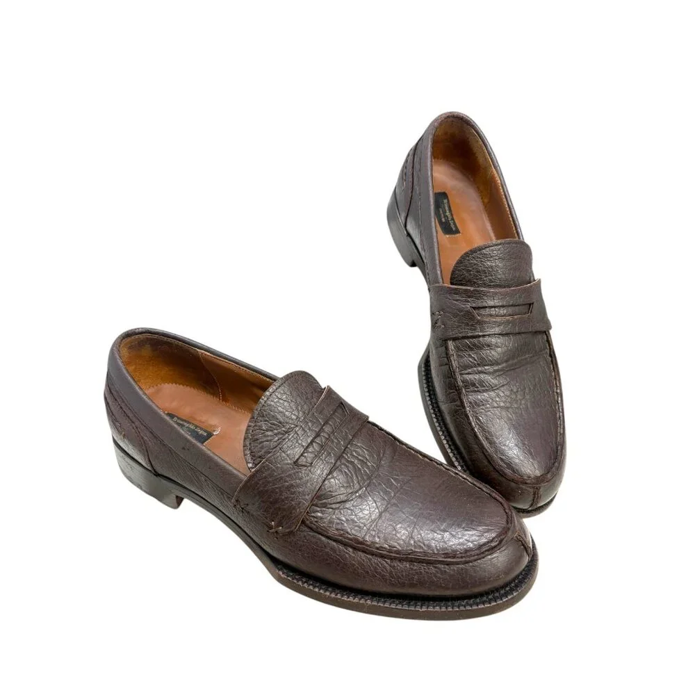Ermenegildo Zegna COUTURE Lambskin Goodyear Constructed‎ Split Toe Loafer